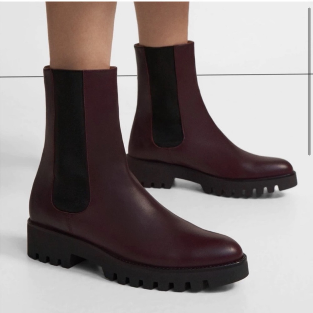 Theory Chelsea Boots in Oxblood